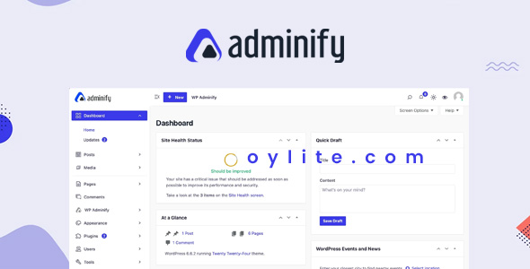 Adminify Pro 4.0.5.6 - WordPress Custom Dashboard Plugin Adminify Pro - WordPress Custom Dashboard Plugin